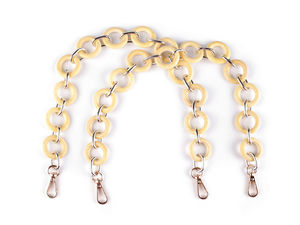 Premium Wooden Ring and Metal Chain Handbag Handle with Snap Hooks (50cm)