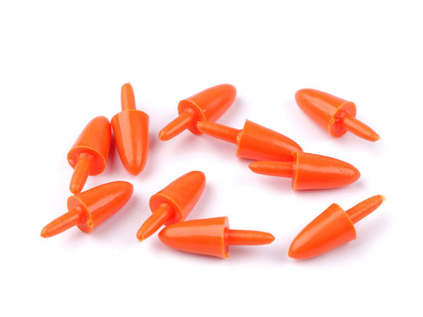 Orange Carrot Noses for Snowman and Doll Crafting (8x23mm) – DIY Plastic Peg Noses for Toy Making, Haberdashery, and Spring Decorations
