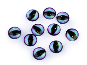 Premium Round Glass Craft Eyes - Cat & Dragon Eye Cabochons for DIY Jewelry & Toy Making (10mm & 12mm)
