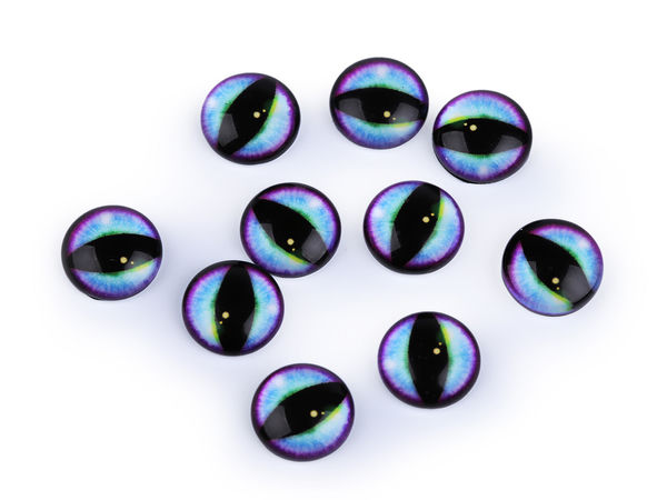 Premium Round Glass Craft Eyes - Cat & Dragon Eye Cabochons for DIY Jewelry & Toy Making (10mm & 12mm)