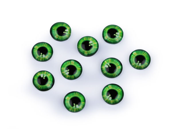 Realistic Glass Eyes Cabochons for DIY Crafts, Doll Making, and Jewelry Design - 10mm & 12mm