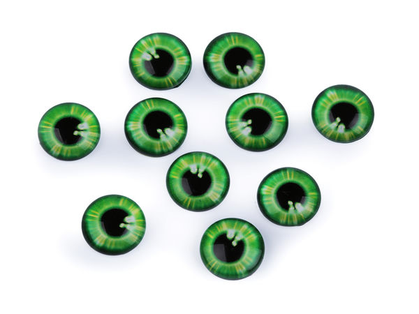 Realistic Glass Eyes Cabochons for DIY Crafts, Doll Making, and Jewelry Design - 10mm & 12mm