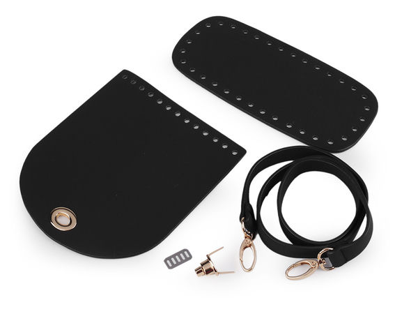 Premium Eco-Leather Handbag Making Kit for Crochet & Knitting - Complete DIY Purse Set with Pre-Punched Base, Flap, Adjustable Strap and Clasp