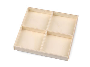 Premium Multi-Compartment Wooden Organizer Box - Natural DIY Craft & Hobby Storage