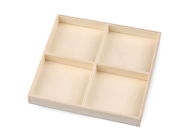 Premium Multi-Compartment Wooden Organizer Box - Natural DIY Craft & Hobby Storage