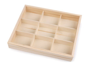 Premium Wooden Organizer Box with Transparent Sliding Lid and Removable Dividers - Customizable DIY Craft and Jewelry Storage Case