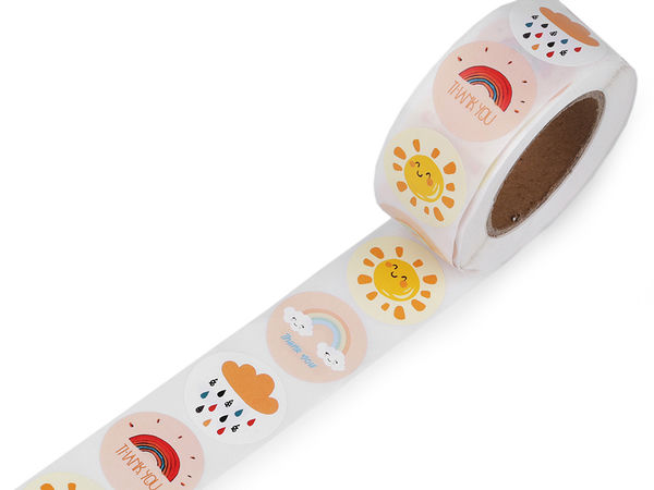 Premium Round Paper Craft Stickers (25mm, 500-Sticker Roll) – Multipurpose Decorative Label Roll for Scrapbooking, Gifts & DIY Crafts