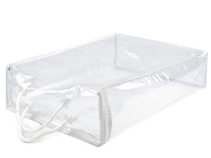 Transparent PVC Storage Bag with Zipper & Carry Handle - Heavy Duty Organizer for Bedding, Pillows, and Clothing
