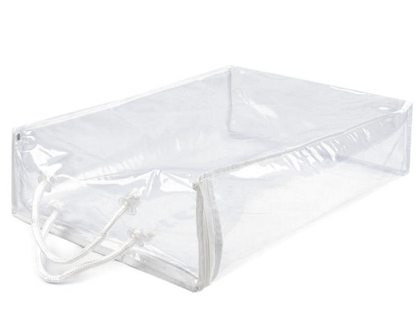 Transparent PVC Storage Bag with Zipper & Carry Handle - Heavy Duty Organizer for Bedding, Pillows, and Clothing