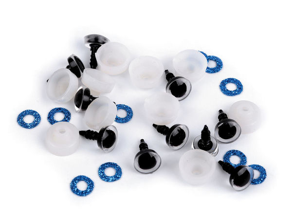 Premium 10mm Sparkling Glitter Safety Eyes with Washers for Amigurumi, Dolls, and Plush Toys