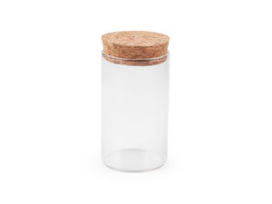 Transparent Round Glass Vials with Cork Stoppers - Premium Mini Storage Jars for Crafting, Keepsakes & Decor