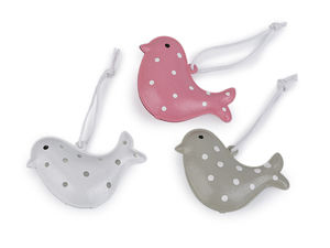 3D Metal Bird Hanging Decoration with Jingling Bell - Premium Craft Ornament (Assorted Colors)