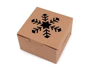 Natural Christmas Gift Box with Festive Window | Foldable Kraft Paper Holiday Packaging