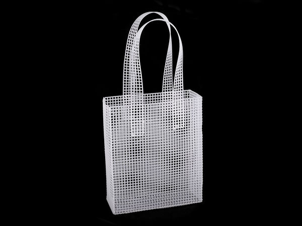 White Plastic Canvas Grid for DIY Handbag & Purse Making - 20x24x8cm Pre-Shaped Mesh Template