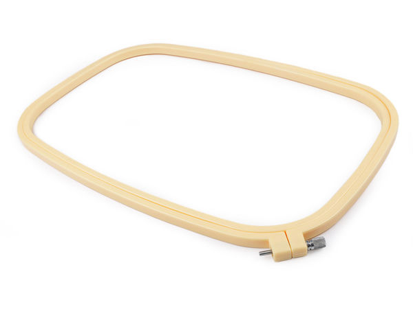 Premium Cream Plastic Embroidery Hoop with Adjustable Metal Tension Screw