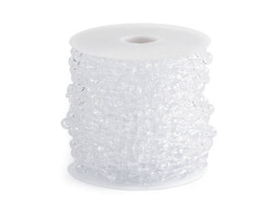 Elegant Transparent Beaded Garland - Versatile Beads on Nylon String for Wedding Table Decor, Bouquets, and Hairstyles