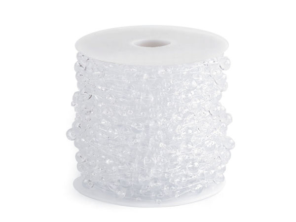 Elegant Transparent Beaded Garland - Versatile Beads on Nylon String for Wedding Table Decor, Bouquets, and Hairstyles