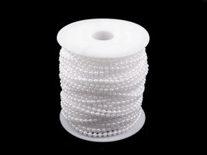 Snow White Decorative Bead Garland String (Ø3 mm) – Premium Trim for Weddings, Holiday & Floral Decor