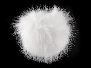 Premium Faux Fur Pom Pom with Elastic Loop (11 cm) - Fluffy Bobble and Bag Charm Pendant