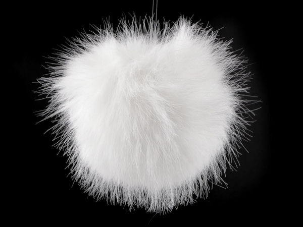 Premium Faux Fur Pom Pom with Elastic Loop (11 cm) - Fluffy Bobble and Bag Charm Pendant
