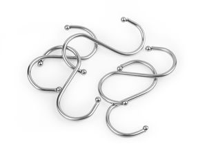 Premium Nickel-Plated Metal S-Hook (7 cm) | Retail Display & Organization Utility Hook (Fits up to 2.2 cm Poles)