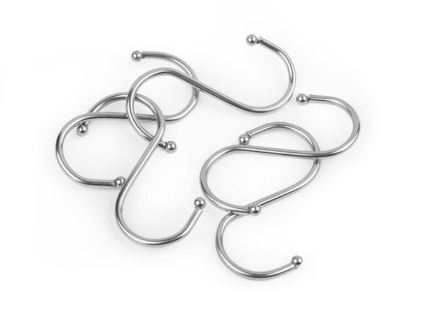 Premium Nickel-Plated Metal S-Hook (7 cm) | Retail Display & Organization Utility Hook (Fits up to 2.2 cm Poles)