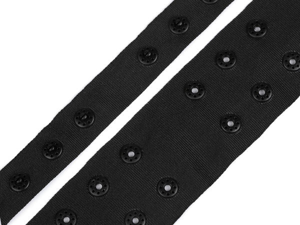 Double-Row Snap Fastener Tape - Premium 42mm Press Stud Ribbon for Lingerie, Swimwear, and Bodysuits