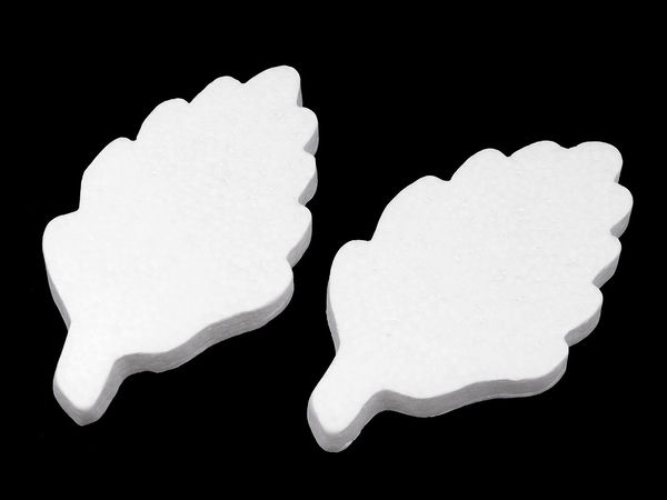 Premium White Polystyrene Styrofoam Leaf for Crafts and Floral Arrangements, 11x19.5 cm