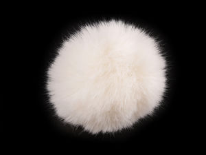 Premium Faux Fur Pom Pom with Elastic Loop (12 cm & 14 cm) - High-Density Fluffy Accent for Knitted Beanies, Hats, and Accessories