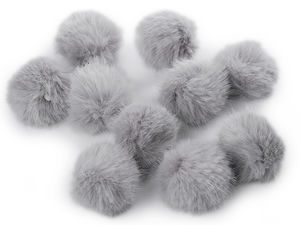 Premium Faux Fur Pom Pom with Elastic Loop (Ø 4.5 cm) - Versatile Embellishment for Hats, Sweaters & Bags