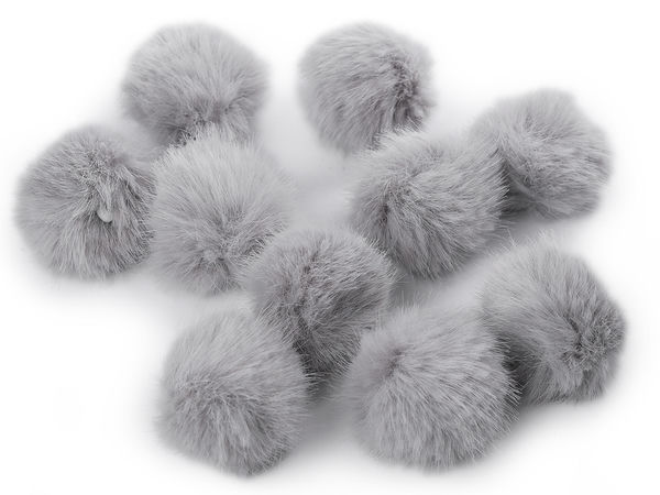 Premium Faux Fur Pom Pom with Elastic Loop (Ø 4.5 cm) - Versatile Embellishment for Hats, Sweaters & Bags