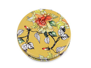 Premium Floral Eco-Leather Compact Mirror - Dual-Sided Pocket Vanity Mirror with Magnification