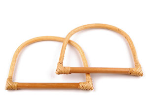 Premium Lacquered Bamboo Bag Handles for Handbag & Purse Making - 12x18 cm