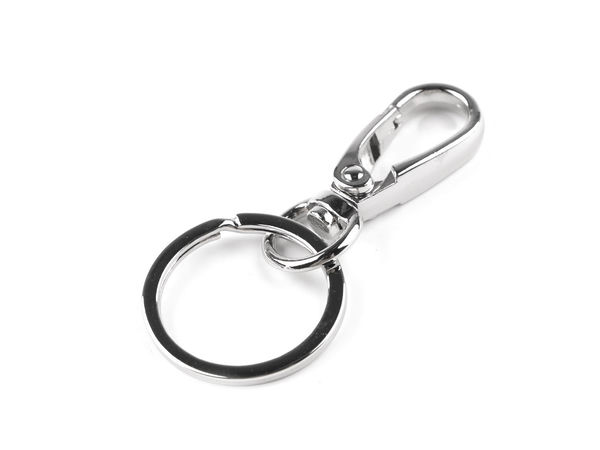 Premium Metal Lobster Claw Clasp Hook with Flat Key Ring, Nickel Plated Carabiner Keychain Hardware for Keys, Backpacks, and Handbags