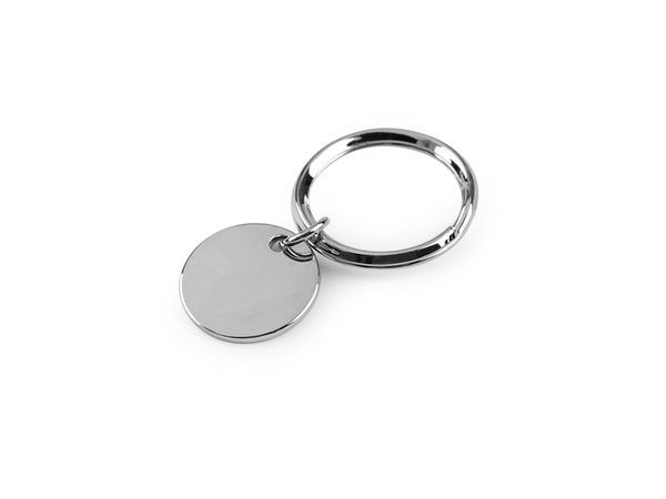 Premium Metal Key Ring with Round Engravable Pendant (Ø20mm)