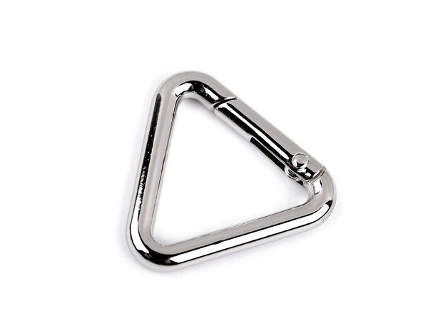 Solid Metal Triangle Carabiner Snap Hook, 25mm - Premium Spring Gate Loop Connector for Handbags, Backpacks & Keychains