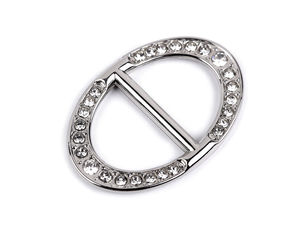 Elegant 19mm Rhinestone Embellished Design Buckle - Premium Metal Clasp for Evening Wear, Belts, and Accessories (Crystal Nickel)