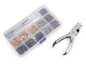 Premium Double-Cap Metal Rivet Kit with Punch Pliers and Setter Tool Set