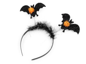 Spooky Halloween Spring Bopper Headband - Festive Costume Hair Accessory with Bouncing Skull and Bat Ornaments
