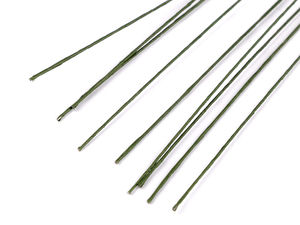 Green Paper-Wrapped Floral Wire - Ø0.8 mm x 60 cm | Flexible Florist Wire for Wreaths, Ikebana & Crafts