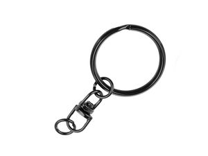 Premium 23mm Metal Key Ring with 360° Swivel Connector - Durable Keychain Hardware for Crafting, Lanyards & DIY Pendants