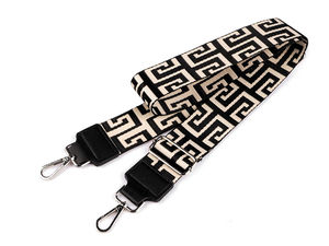 Adjustable Webbing Bag Strap with Metal Carabiner Hooks - 5cm Wide Replacement Shoulder Strap for Handbags, Purses, and Crossbody Bags