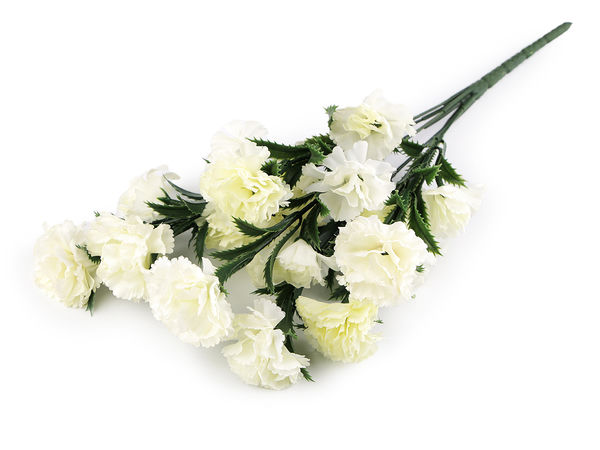 Premium Faux Carnation Bouquet - 44cm Shapeable Artificial Flower Arrangement (6 Stems)