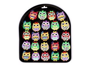 Decorative Silicone Fridge Magnets with Metal Display Stand - Cute Owl & Butterfly Design Assortment