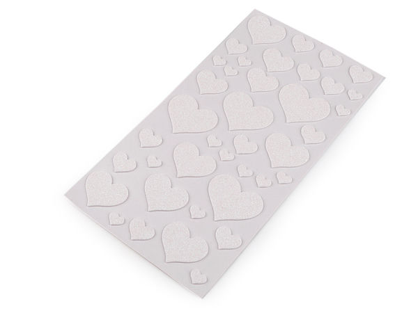 Self-Adhesive Glitter Moosgummi Foam Hearts - Assorted Sizes for Scrapbooking and Crafts