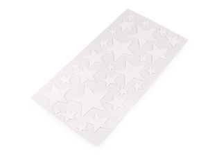 Premium Self-Adhesive Glitter Foam Stars - White AB, Assorted Sizes (Moosgummi)