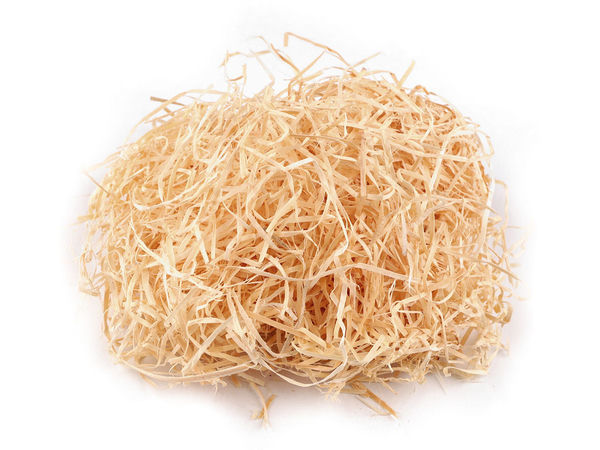 Premium Natural Wood Wool Decorative Grass for Crafts and Gift Wrapping - 30g, Ivory