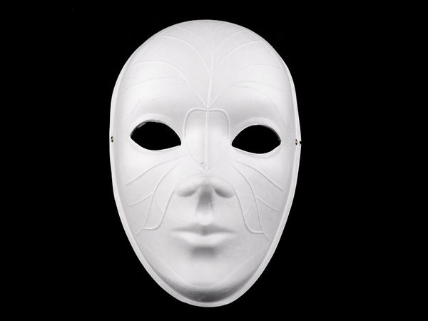 Paintable DIY Venetian Carnival Eye Mask - White Paper Masquerade Mask for Crafting & Decorating