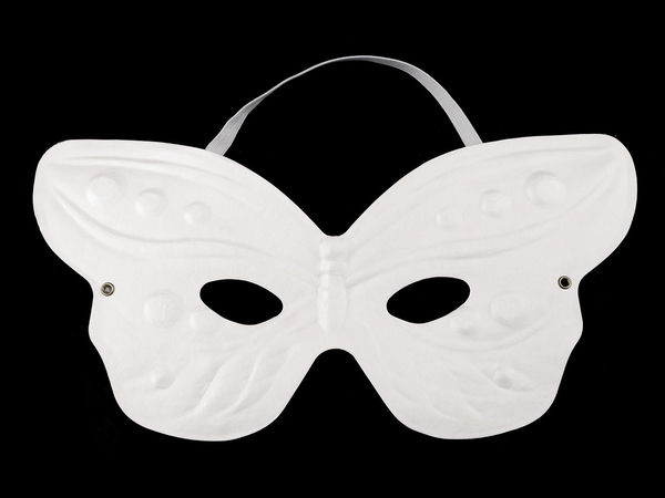 DIY Paintable Butterfly Carnival Eye Mask with Elastic Band - White Paper Craft Mask for Masquerade, Parties & Festivals