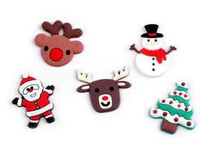 Premium 3D Silicone Christmas Ornaments for DIY Crafts, Gift Wrapping & Festive Decor - Assorted Mix